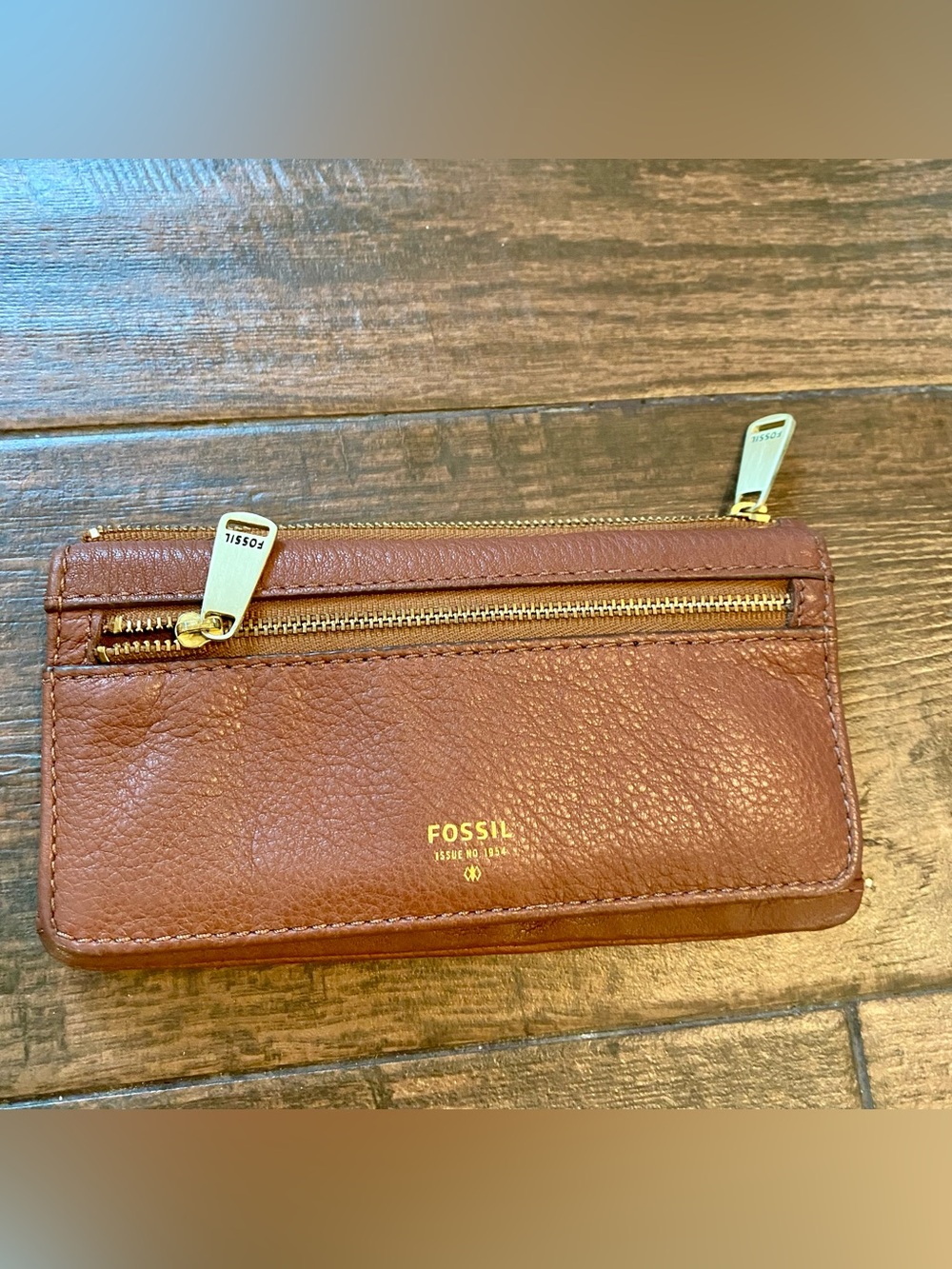 Fossil Preston Flip Clutch Wallet Women's Dark Burgundy Brown Leather Organizer